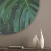 Monstera - Bladeren - Tropisch - Jungle Akoestische PET Vilt - Rond klein -sfeer5_closeup
