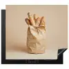 Baguette - Brood - Stokbrood - Beige Inductie beschermer vinyl 3mm middel -3d