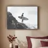 Surfer - Rots - Oceaan - Golven Textielframe zwart klein -sfeer1