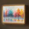 Bomen - Kleurrijk - Natuur - Abstract Light Box met batterij (Wandlamp) middel -z3d_website