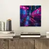 Stad - Neon -  Nacht - Roze - Graffiti aluminium wit klein -sfeer1