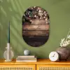 Kerstdecoratie - Houten - Dennenappel - Bruin Wandcirkel Ovaal Forex klein -sfeer2