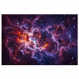 Space - Stars - Abstract - Colorful poster papier klein -3d