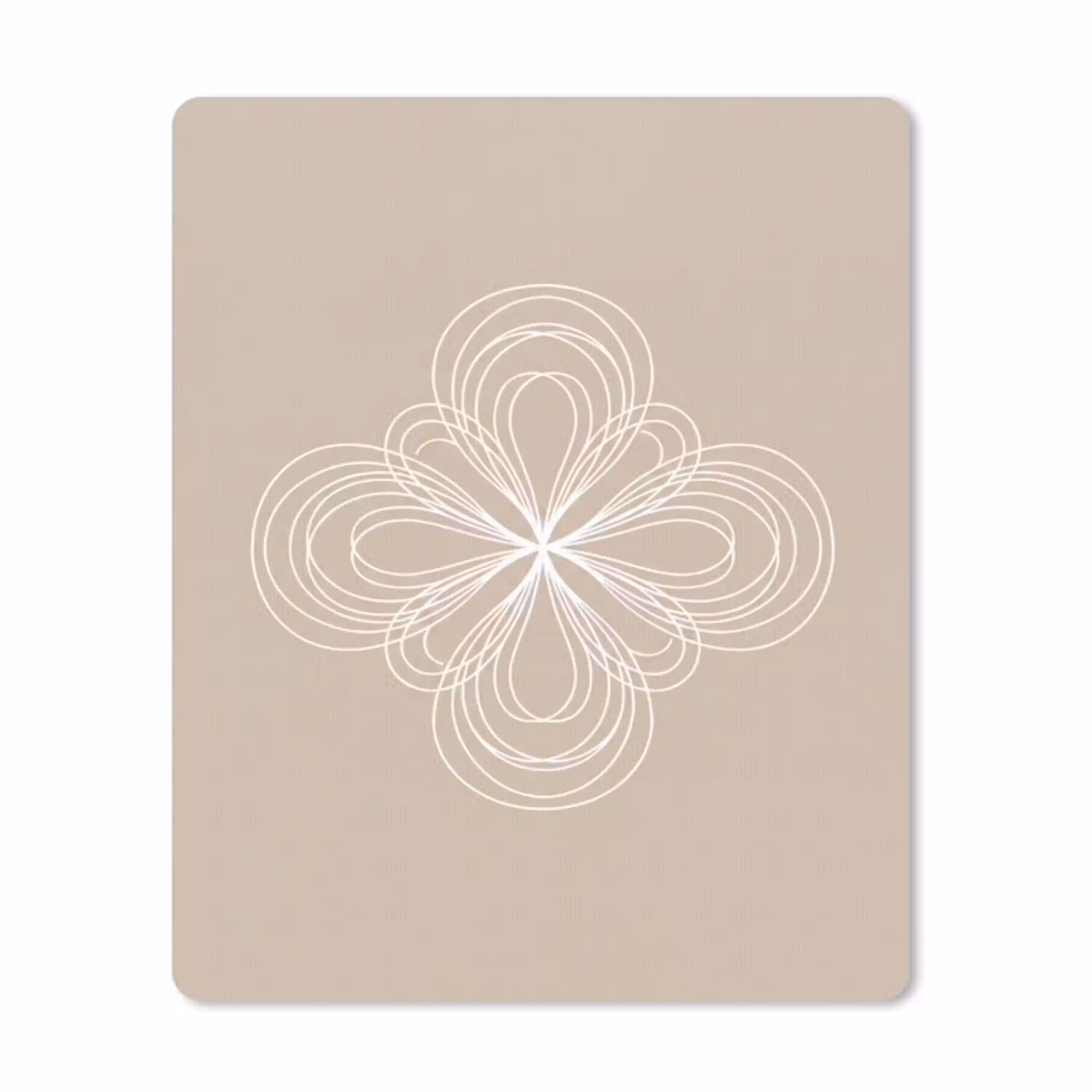 Patroon - Lijnen - Abstract - Minimalistisch - Beige muismat rubber klein -3d