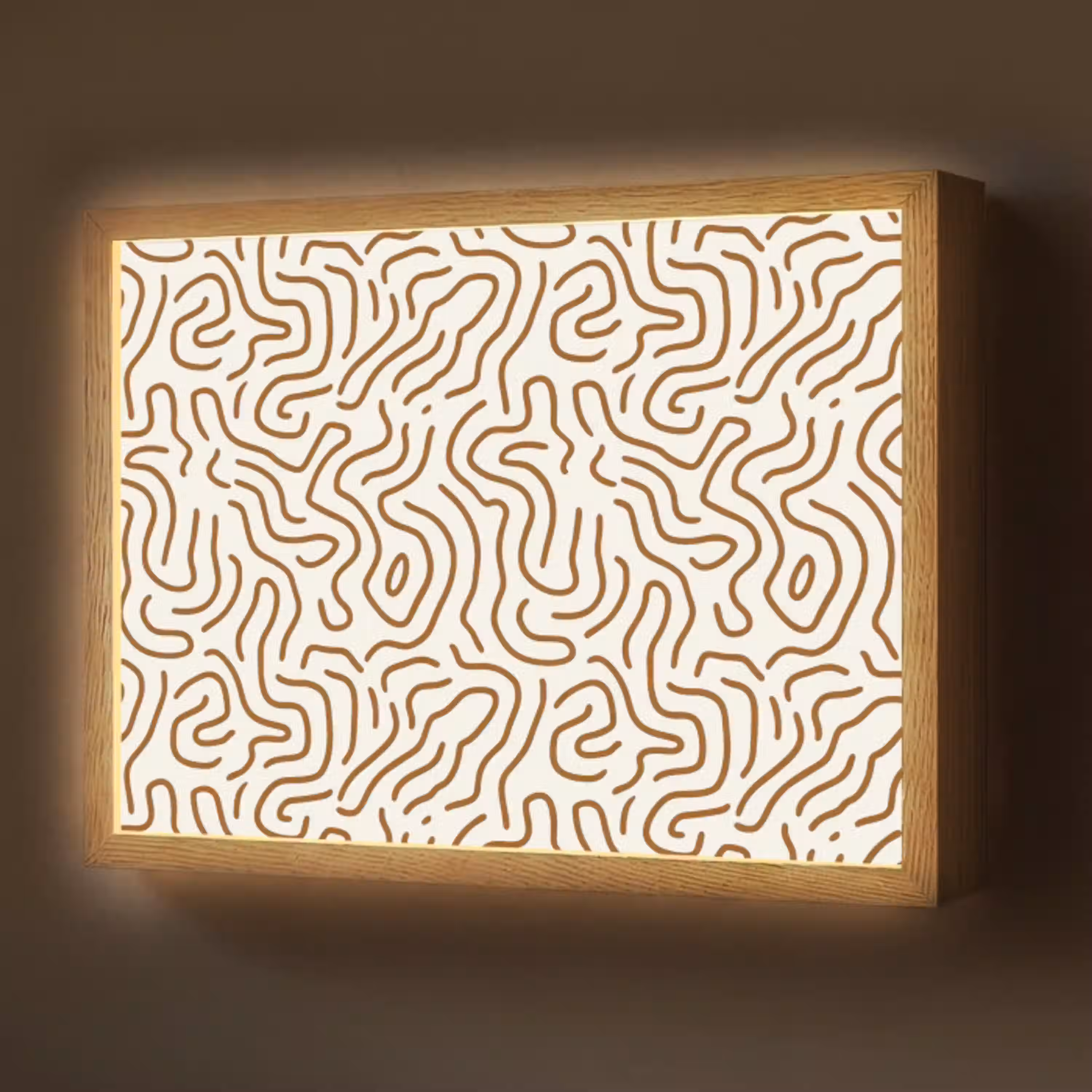 Minimalistisch - Patroon - Terracotta Light Box met batterij (Wandlamp) middel 907 -z3d_website