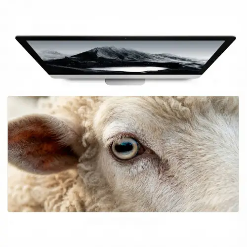 Schaap - Oog - Wit Muismat XXL klein -zzz3d