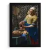 Melkmeisje - Kunst - Panterprint - Vermeer - Schilderij - Oude meesters fotolijst zwart zonder passe partout klein -3d
