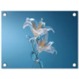 Lelies - Blauw - Glazen tuinposter los doek klein -3d