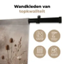 Wilde bloemen - Botanisch - Vintage - Natuur - Rustiek Wandkleed katoen middel -sfeer2