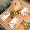 Bloemen - Huizen - Dorp Placemat vinyl groot -zzsfeer5_Kitchenyeah-website