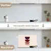 Harmonieus - Symmetrisch - Rood keuken achterwand spatscherm klein -voor_na_DE