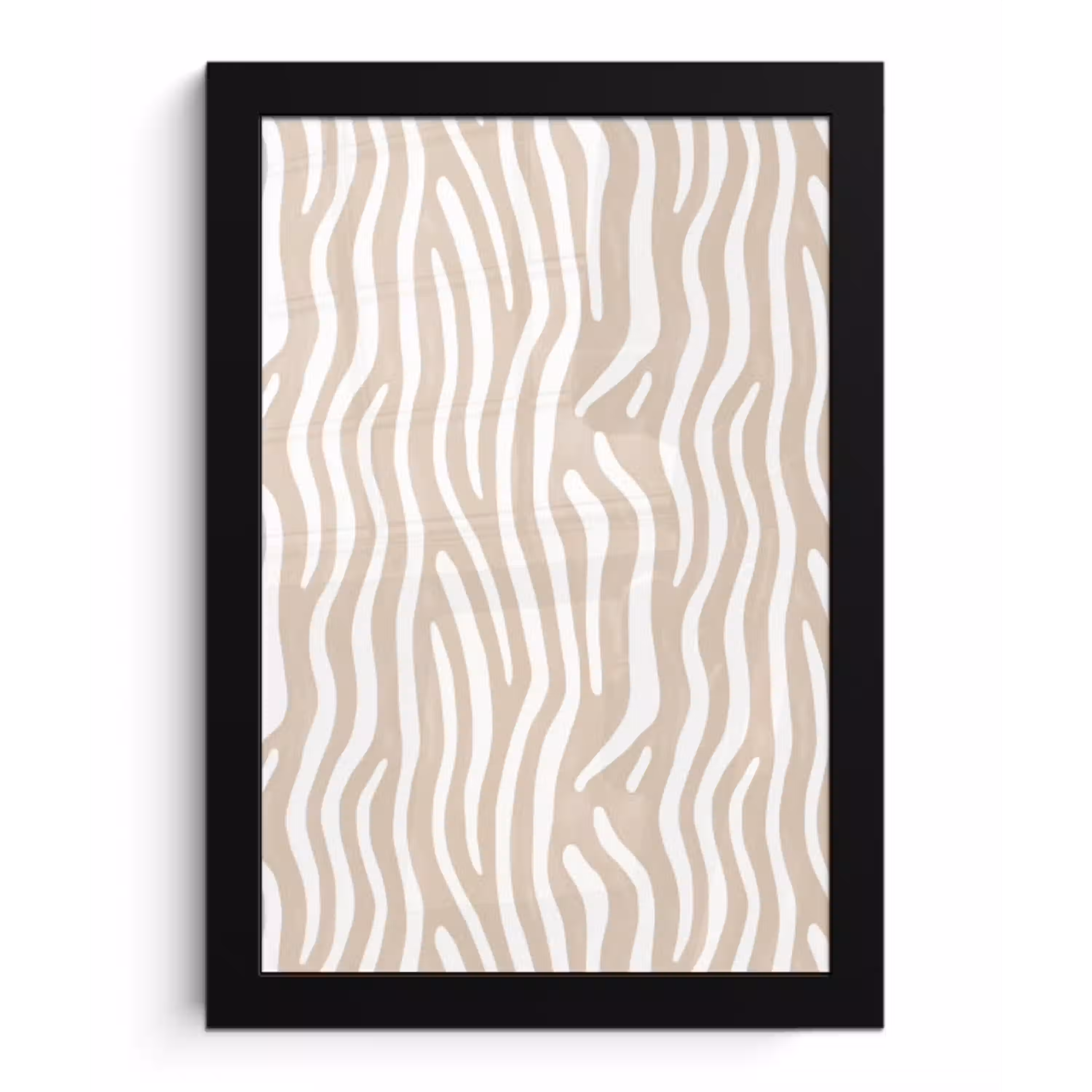 Abstract - Zebra - Beige fotolijst zwart zonder passe partout klein 224 -3d