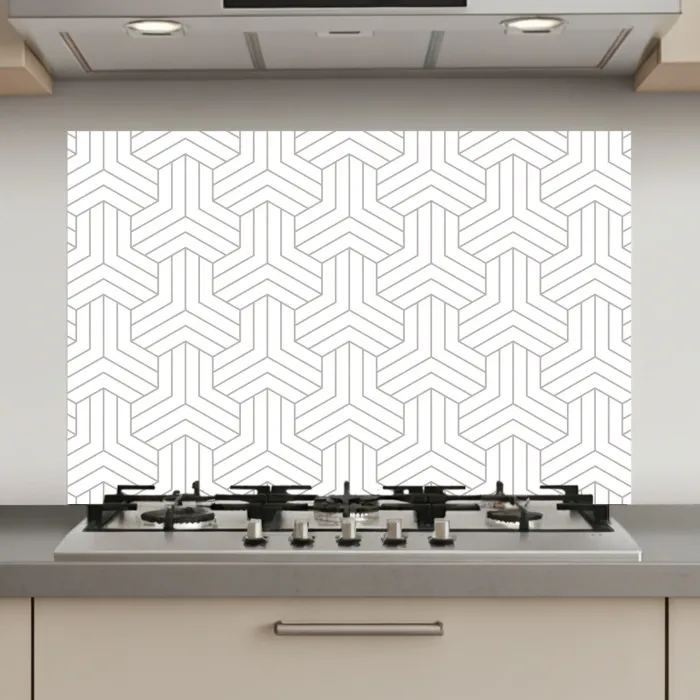 Patronen - Abstract - Zwart - Wit - Geometrie keuken achterwand spatscherm klein 900 -3d_website