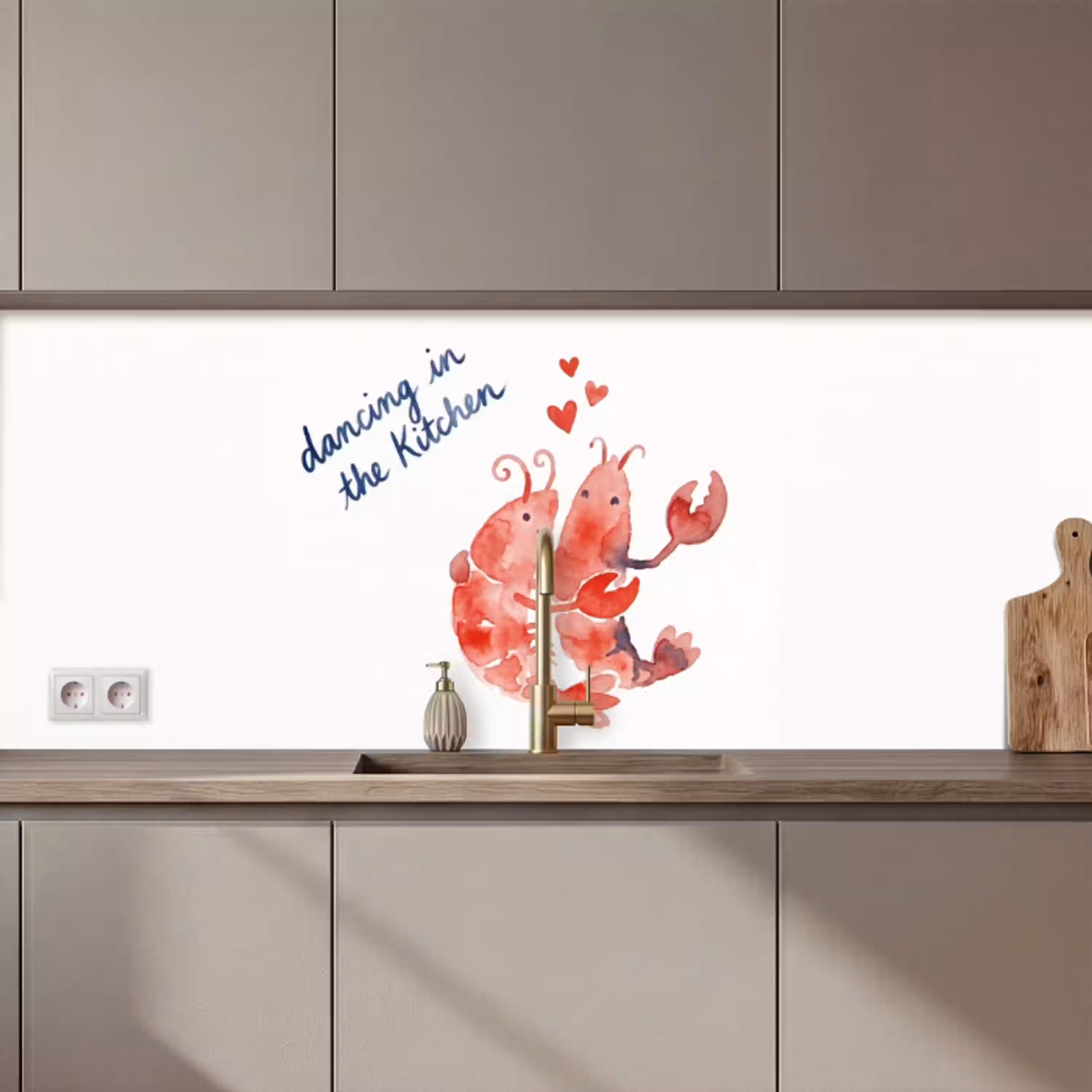 Dier - Dans - Liefde - Waterverf - Rood keuken achterwand 2 middel zz_3dshopping