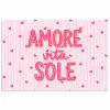 Amore vita sole - Roze - Hartjes poster papier klein -3d