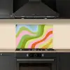 Lijnen - Pasteltinten - Golvend keuken achterwand spatscherm klein -sfeer1