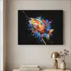 Graffiti - Sport - Vissen - Vis - Hengel Textielframe zwart klein -sfeer2