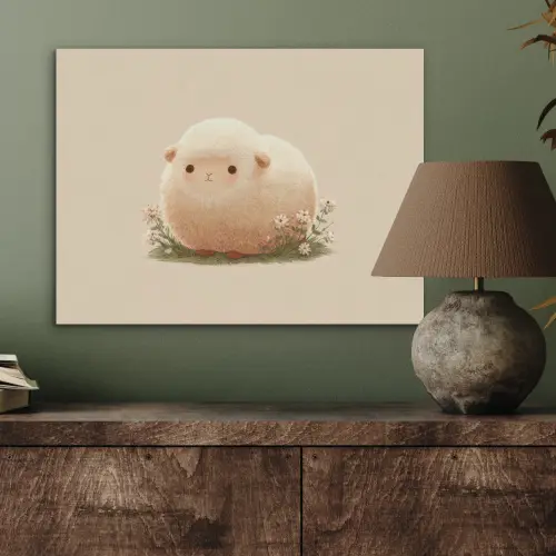 Schaap - Beige - Bloemen PET vilt klein -sfeer2