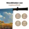 Windmolen - Heuvel - Bloemen - Kleurrijk Wandkleed katoen klein -sfeer2