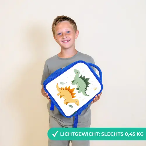 Sterren - Stegosaurussen - Blaadjes - Groen Kinderrugzak - Blauw middel -sfeer1_NL