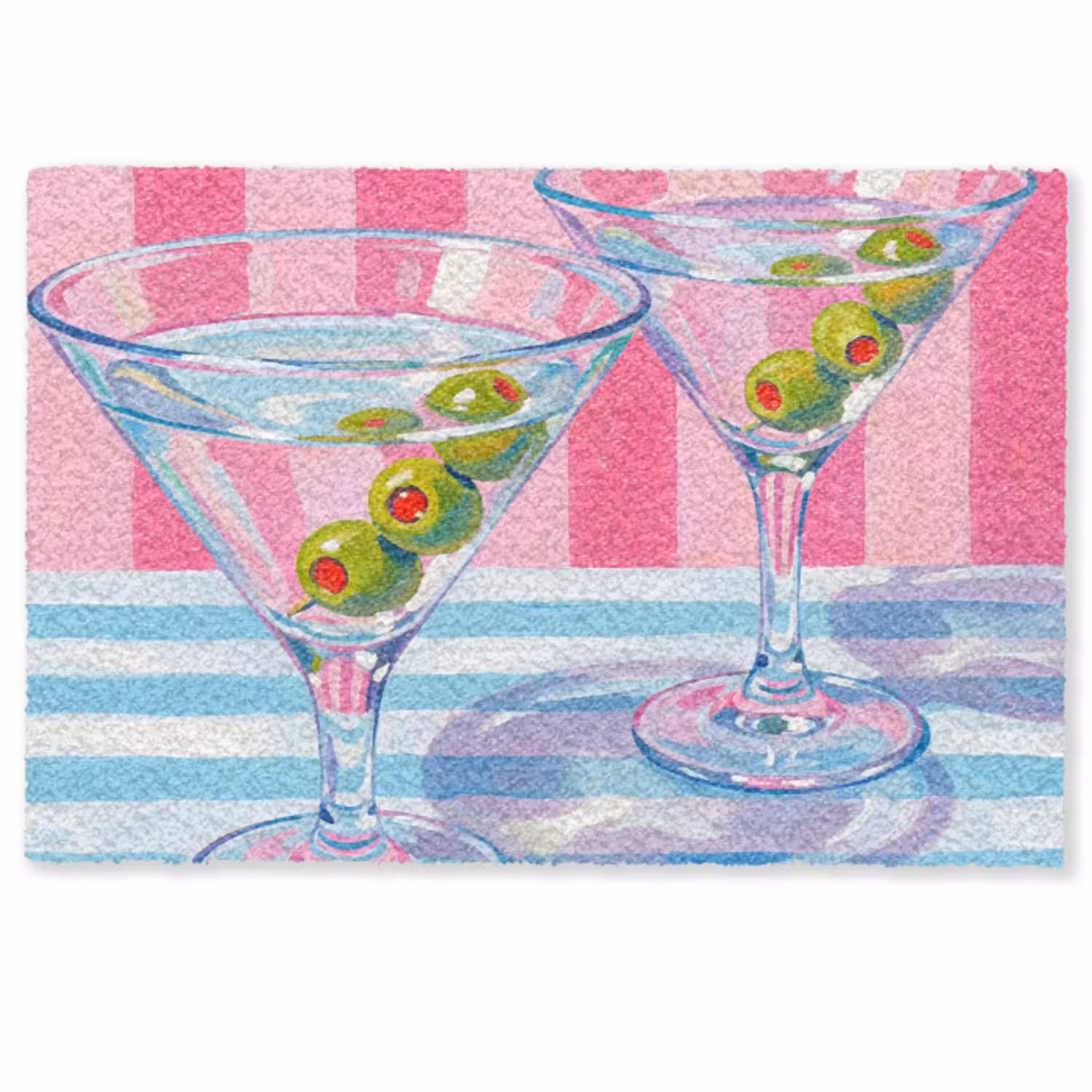 Cocktail - Olijven - Kunst - Modern - Roze Deurmat klein -zkaufland3d