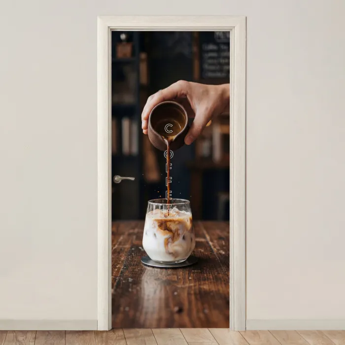Espresso - Melk - Café deurposter klein -3d_beige