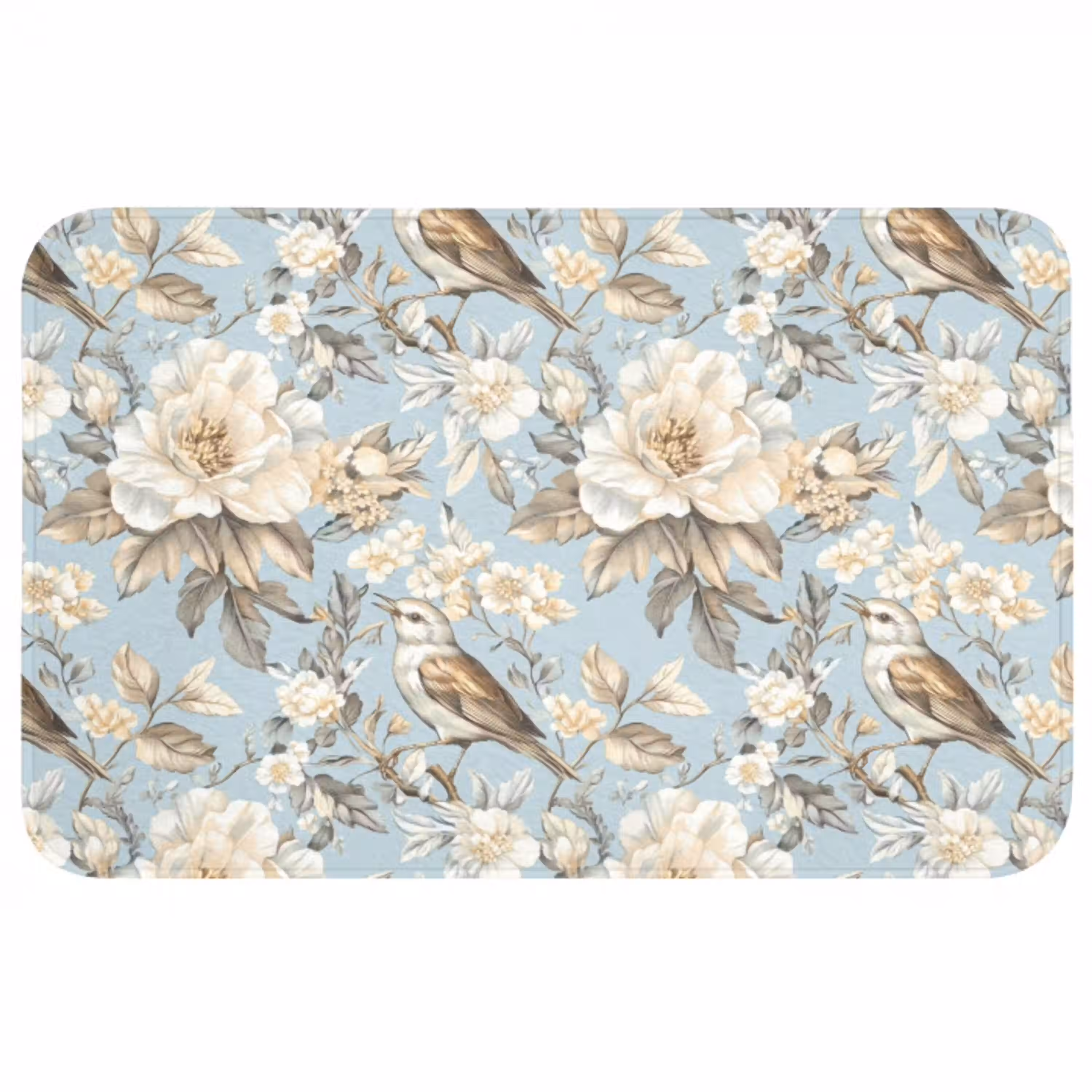 Botanisch - Zangvogel - Blauw WCmat middel 1009 -3d