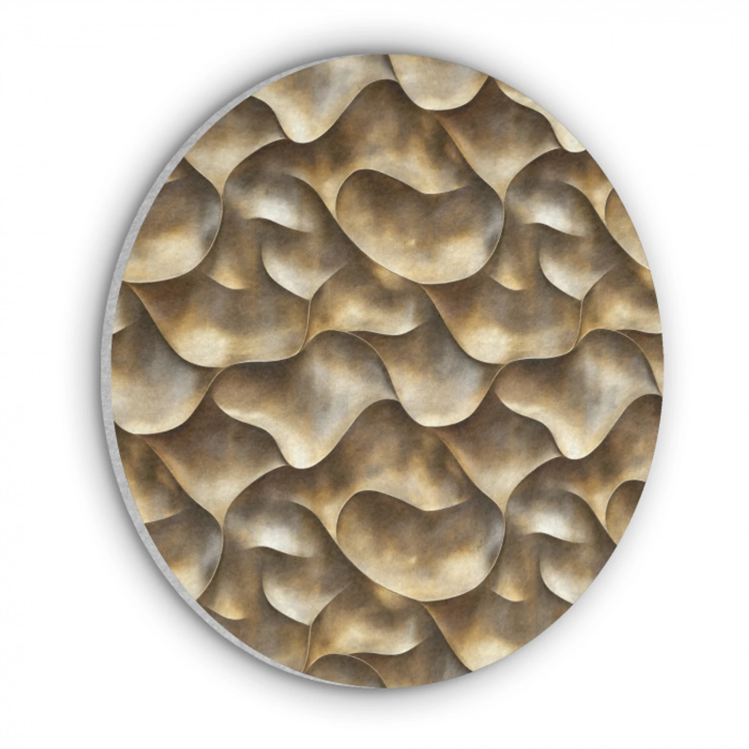 Abstract - Antiek - Goud Akoestische PET Vilt - Rond klein 838 -3d