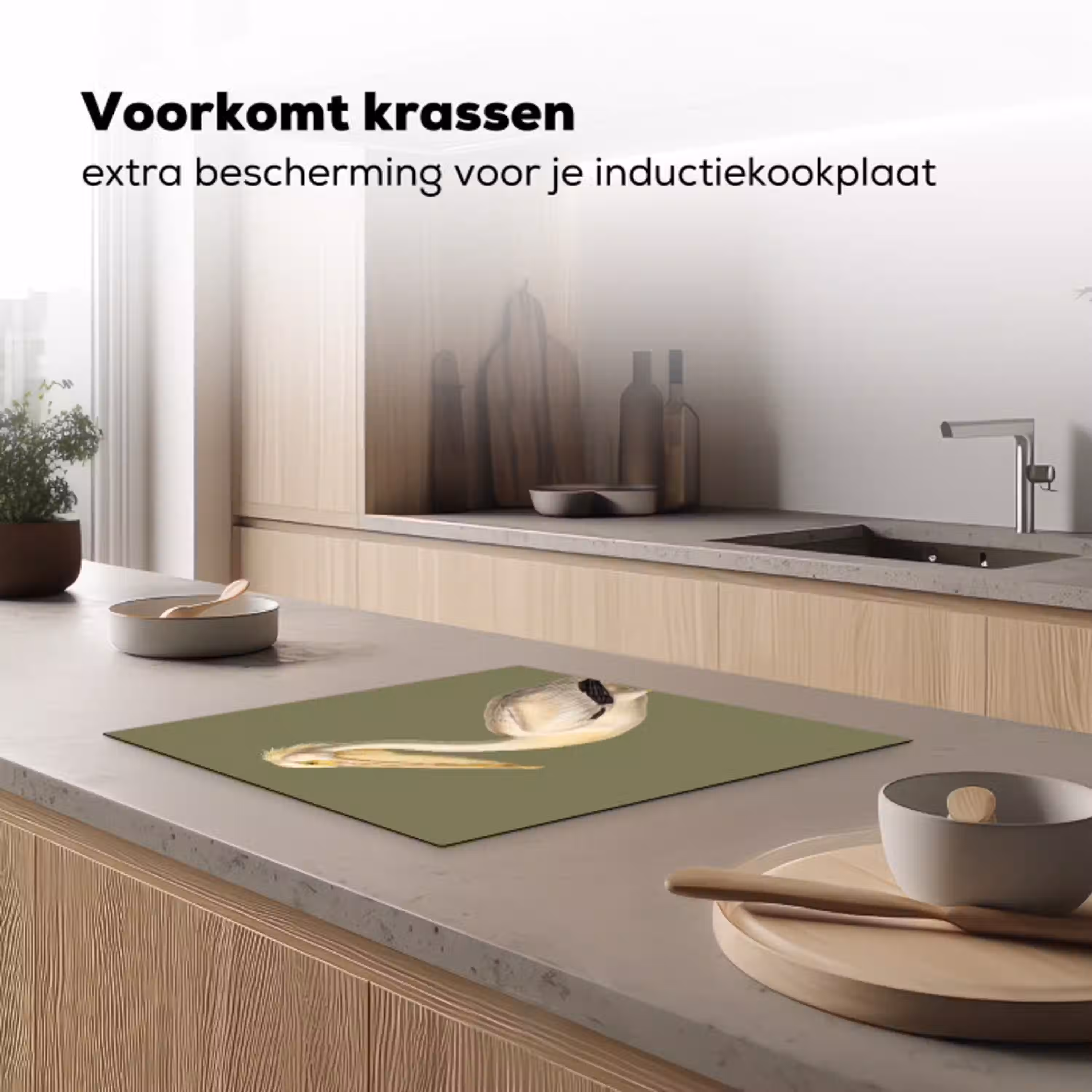 Pelikaan - Wit - Vogel - Klassiek - Natuur Inductie beschermer vinyl 3mm middel -sfeer1