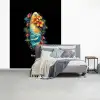 Surfplank omringd door bloemen fotobehang vinyl groot -slaapkamer