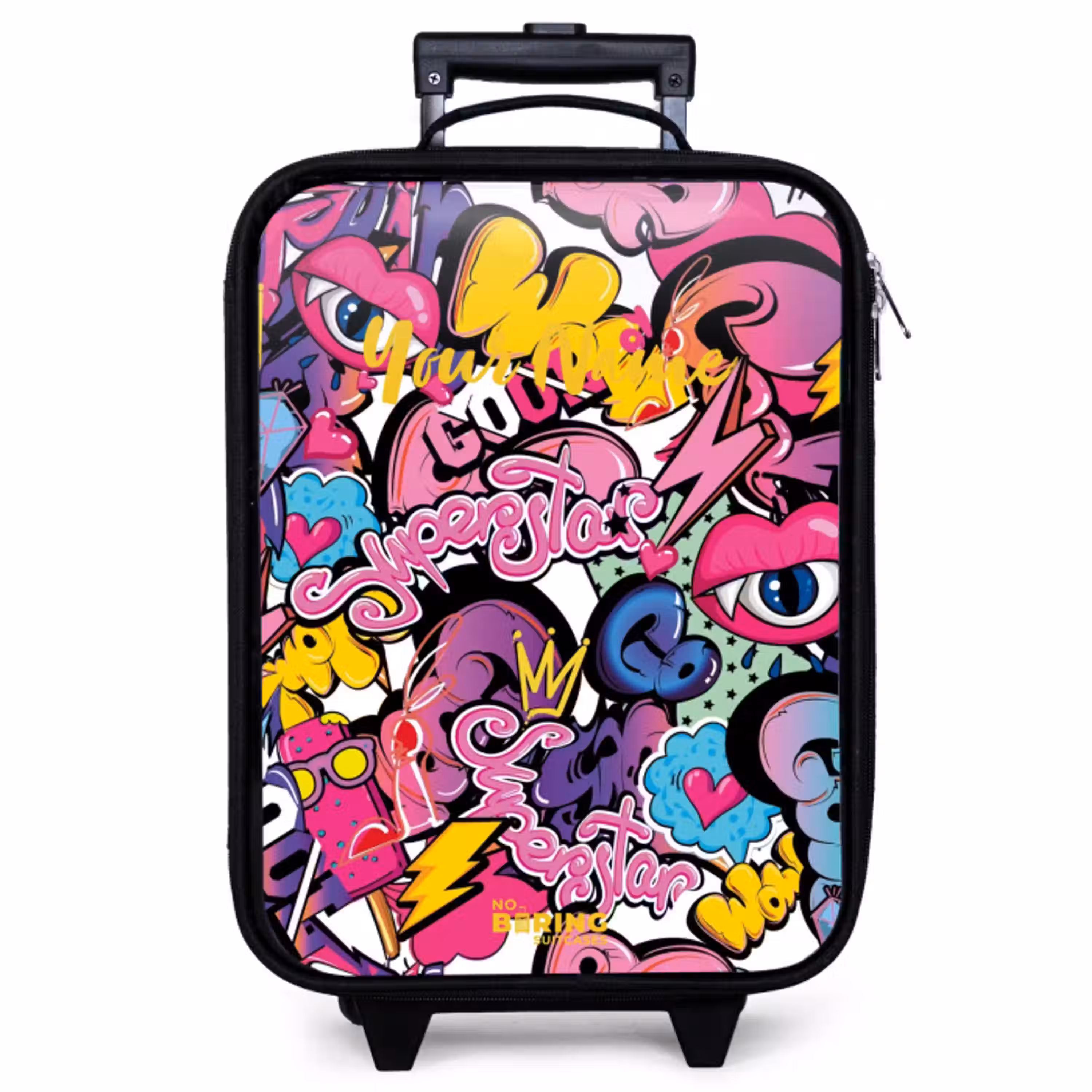 Girly graffiti Kinderkoffer - Zwart klein -zzz_website3d
