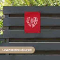 Rood - Hart- Tekst - Valentijn tuinposter los doek klein -sfeer3
