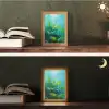 Bladeren - Groen - Schilderij - Abstract Light Box met kabel (Tafellamp) klein -sfeer3