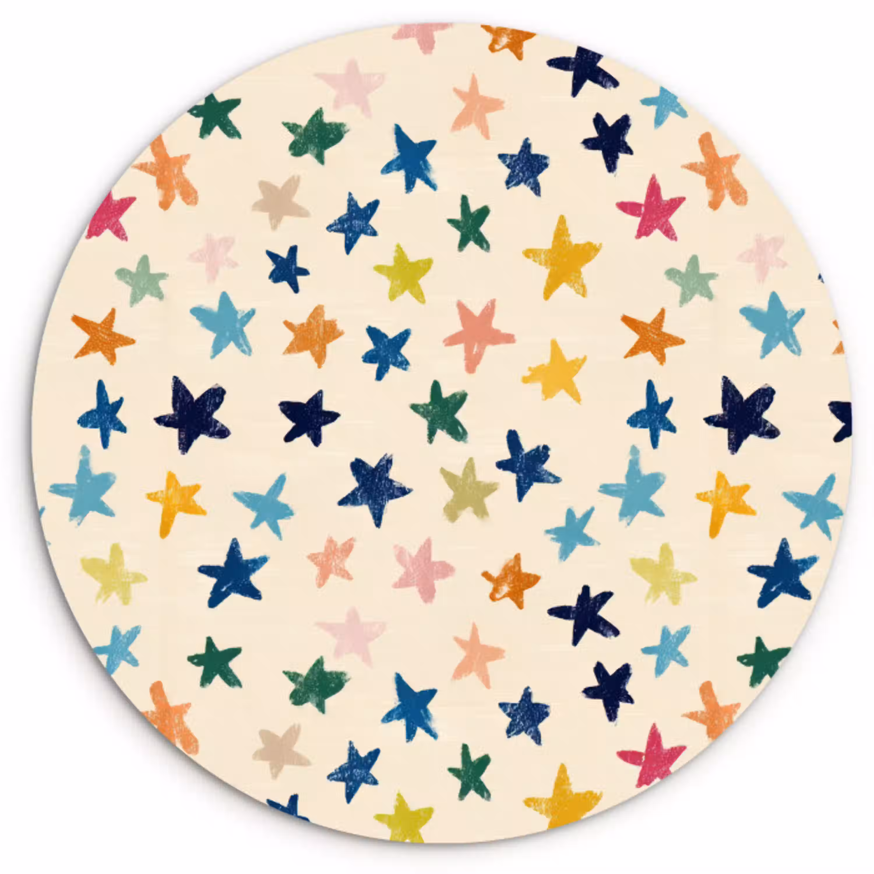 Patroon - Sterren - Kleurrijk Wandcirkel kunststof plaat 5mm dik klein 188 -3d