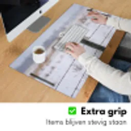 Sneeuwuil - Hek - Sneeuw - Wit Muismat XXL klein -sfeer3