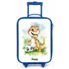 Dino met voetbal in kleurrijk veld Kinderkoffer - Blauw klein -zz3dotto