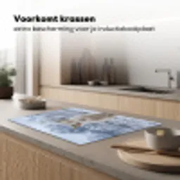 Schotse Hooglander - Sneeuw - Bergen - Winter Inductie beschermer vinyl 3mm klein -sfeer1