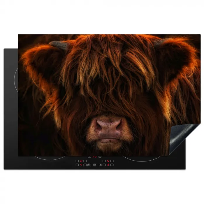 Schotse Hooglander - Koe - Portret - Dieren Inductie beschermer vinyl 3mm klein -3d