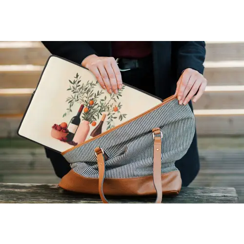 Wijnflessen - Takken - Sinaasappels laptophoes neopreen klein -tas