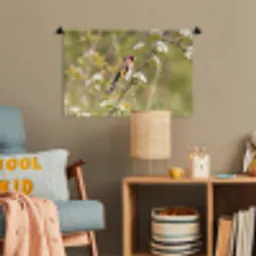 Putter - Bloesem - Lente - Natuur - Kleurrijk Wandkleed katoen klein -wsfeer4_kind