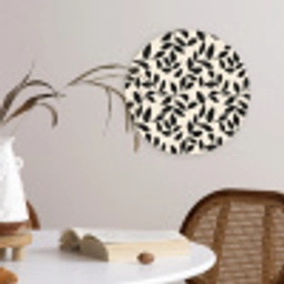 Elegant - Patroon - Zwart - Beige Wandcirkel kunststof plaat 5mm dik klein 188 -sfeer4