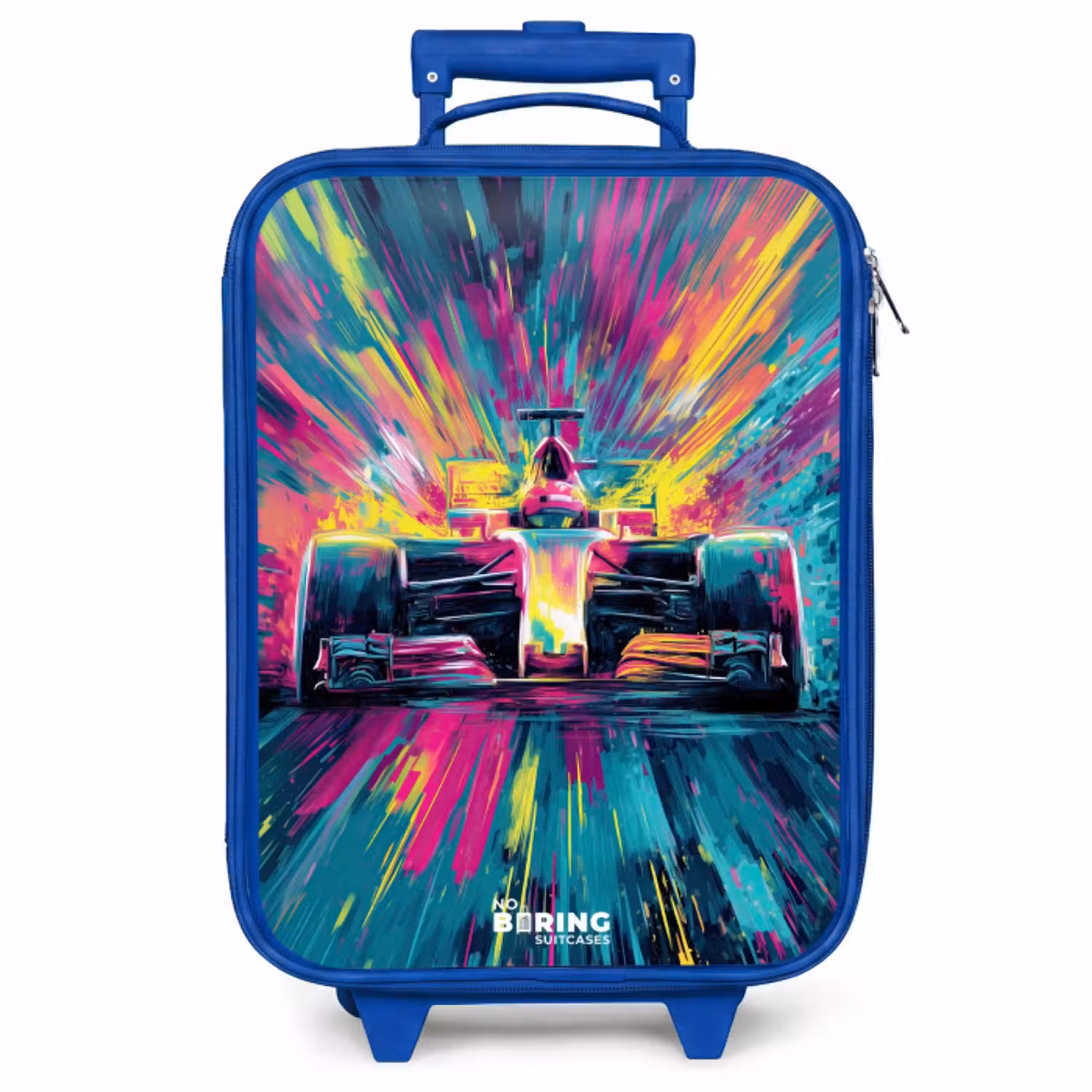 Raceauto - Explosie - Kleurrijk - Abstract Kinderkoffer - Blauw klein -zzz_website3d