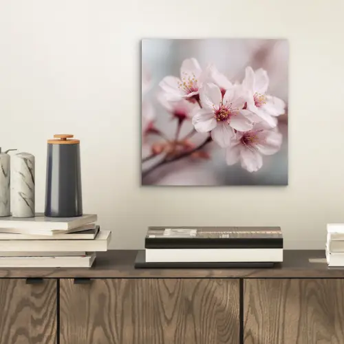 Bloesems - Meeldraden - Geel - Wazig aluminium wit klein -sfeer1