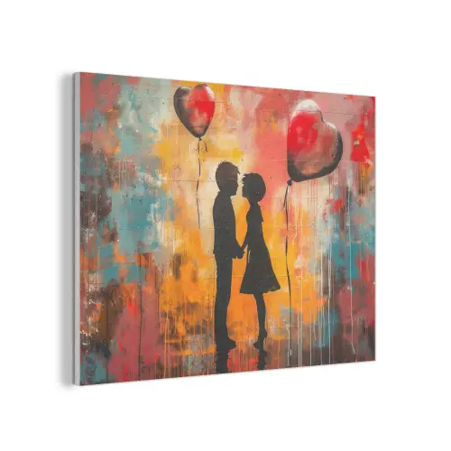 Street art - Liefde - Graffiti - Kunst - Banksy PET vilt klein -3d