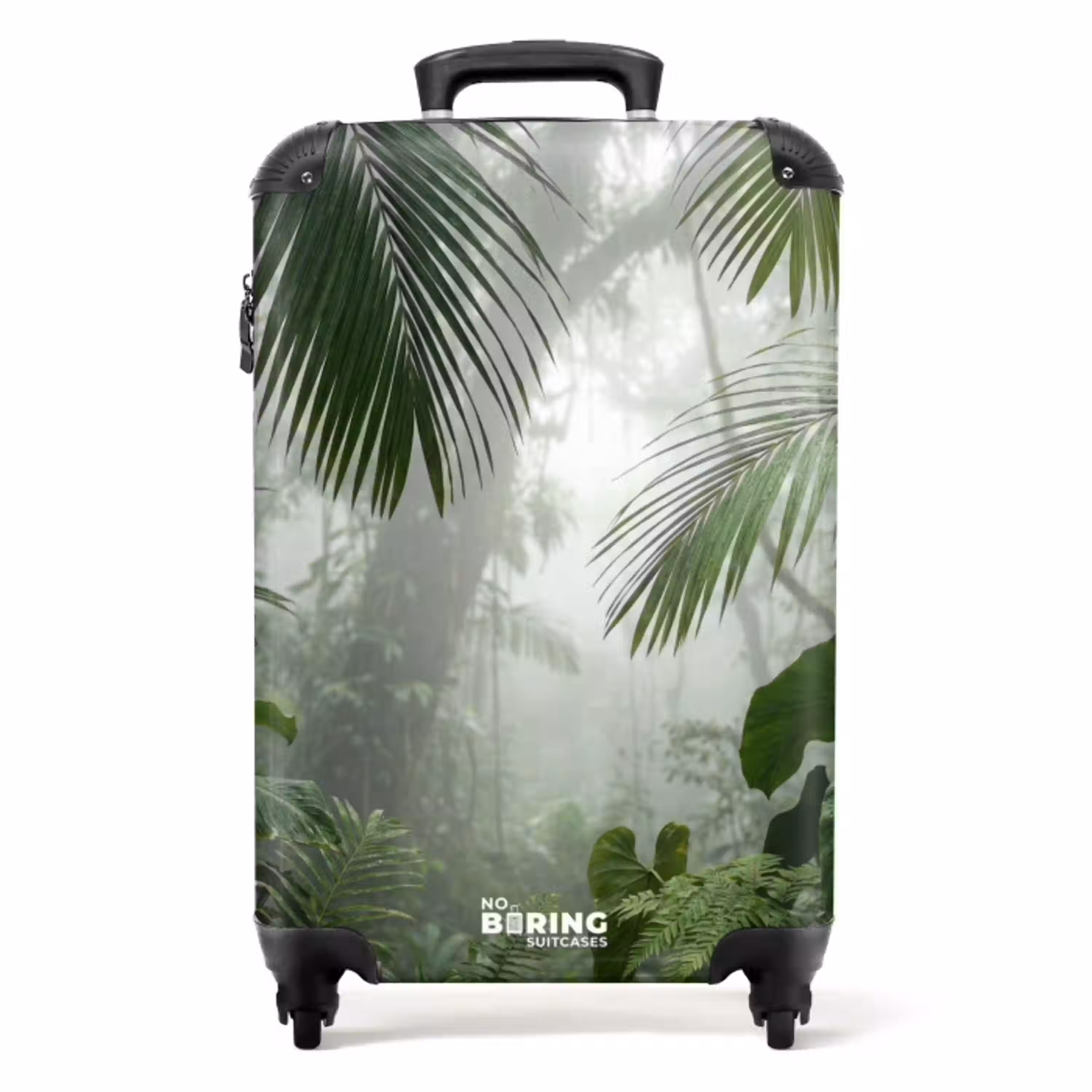 Natuur - Jungle - Mist - Tropisch - Groen NBS - Handbagage koffer - Volwassenen Unisex middel -productfoto_recht