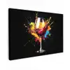 Wijn - Glas - Graffiti - Borrel - Rood - Verf Tuinposter op houten frame 2 cm dik klein -3d