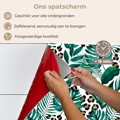 Palmblad - Panterprint - Tropical keuken achterwand spatscherm klein -spatscherm_NL