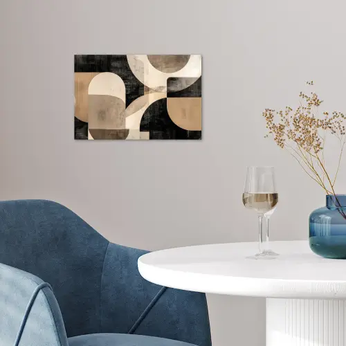 Abstract - Vormen - Modern - Beige poster papier klein -sfeer3