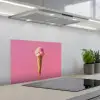 Hoorntje - Schepijs - Roze keuken achterwand spatscherm klein -3d_schuin