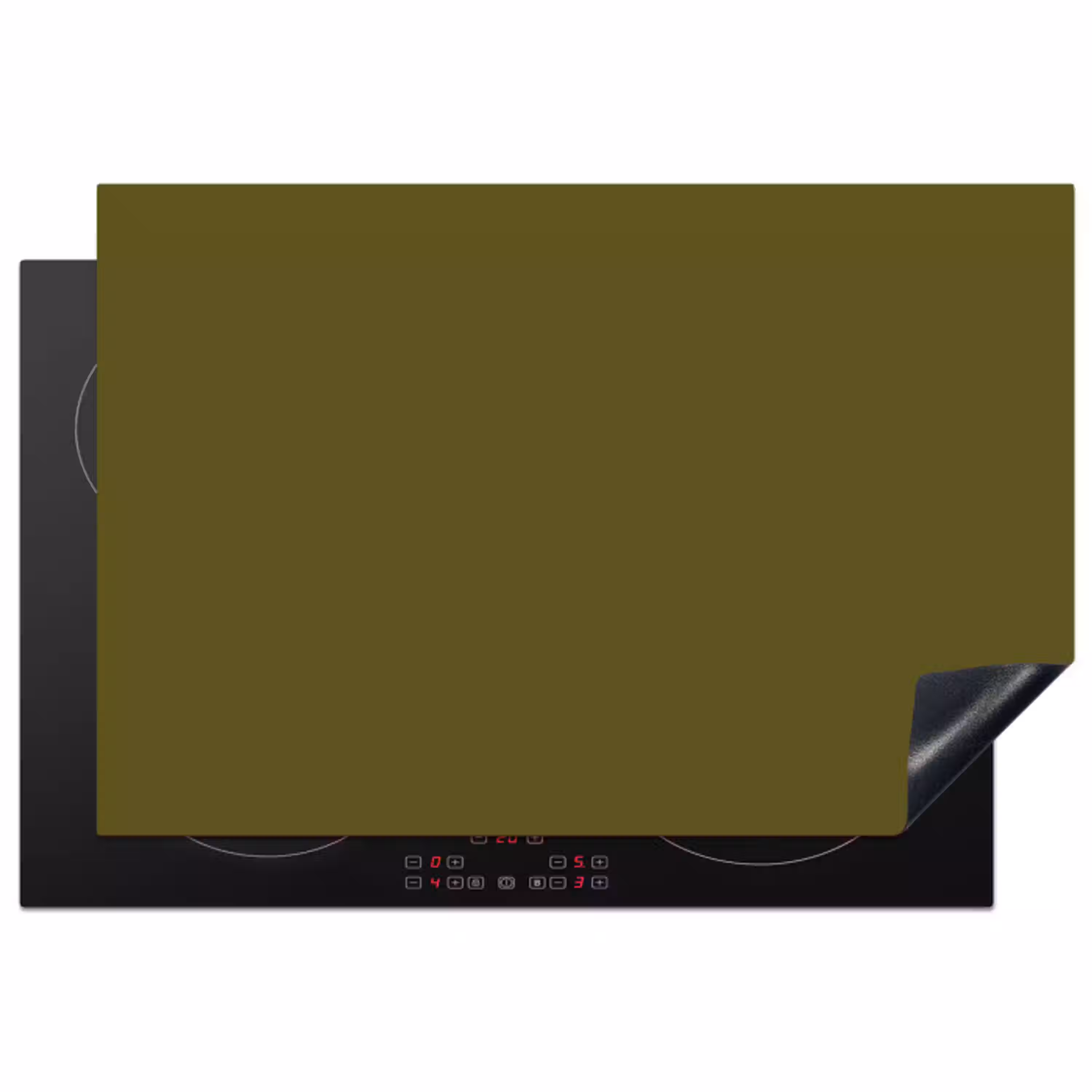 Dark - Olive - Groen Inductie beschermer vinyl 3mm klein 276 -3d